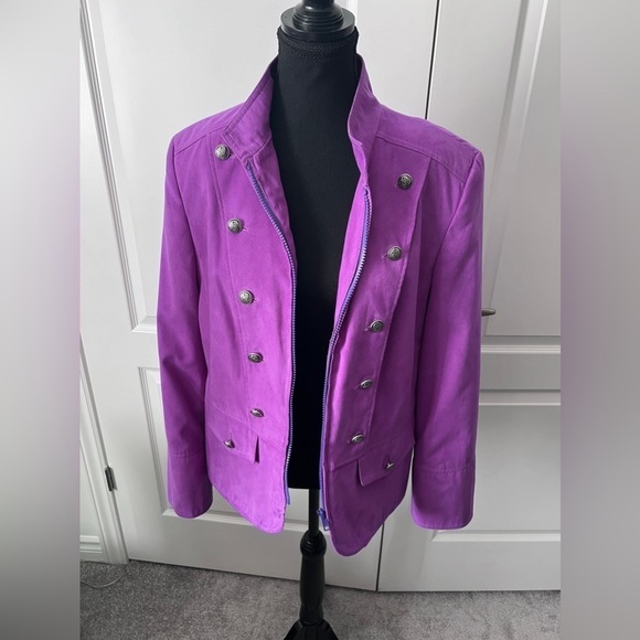 Women's Purple Double-Breasted Jacket - Picture 9 of 16